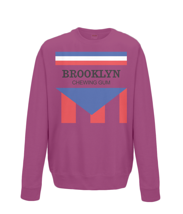 brooklyn chewing gum kids sweatshirt burgundy