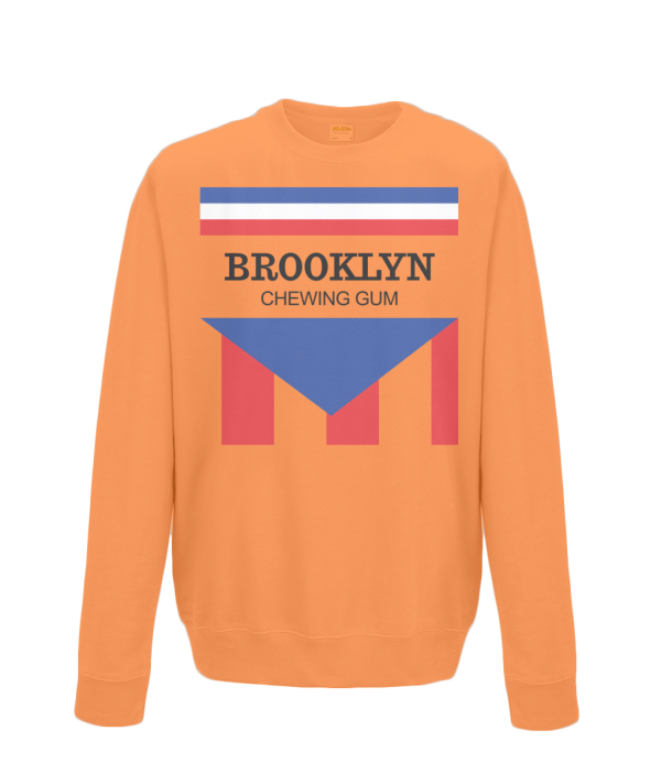 brooklyn chewing gum kids sweatshirt orange
