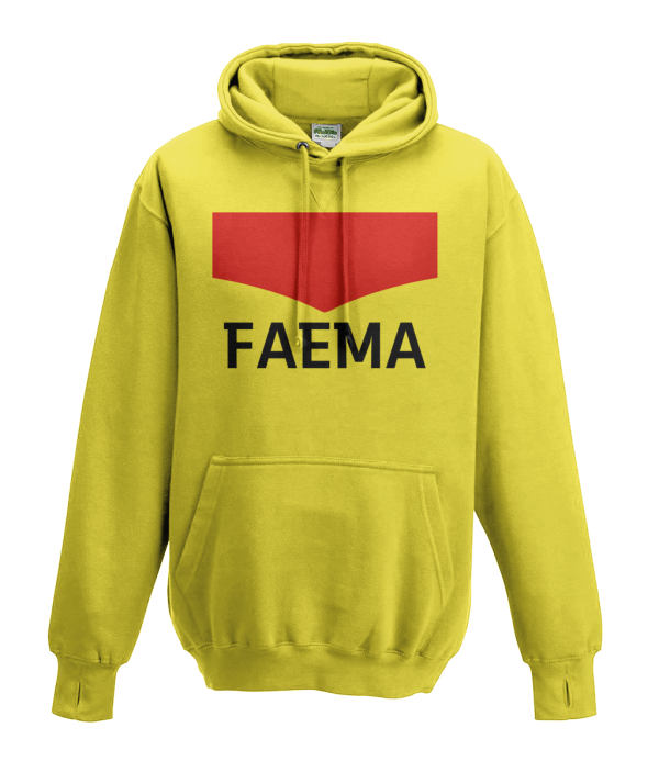 faema kids cycling hoodie yellow