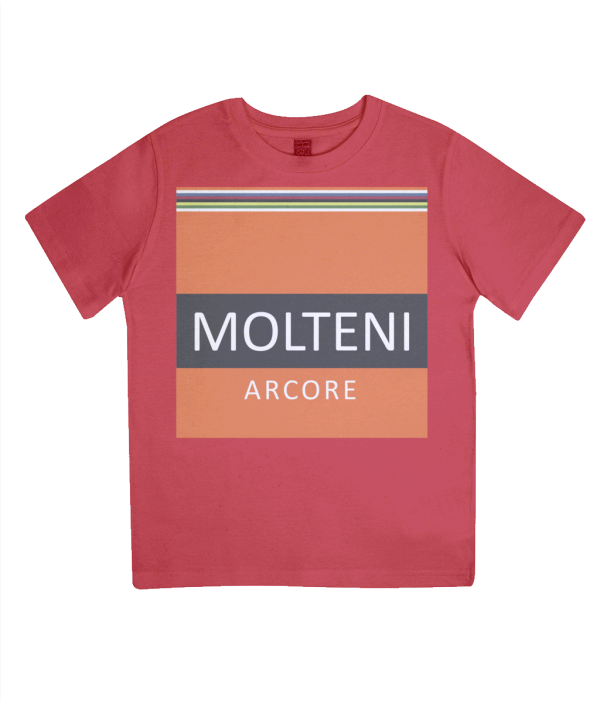 molteni cycling t-shirt for kids - red