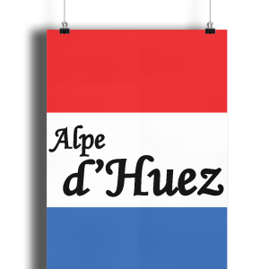 Alpe d'Huez French Flag cycling poster