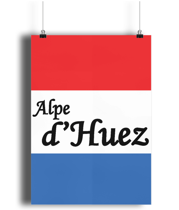 Alpe d'Huez French Flag cycling poster