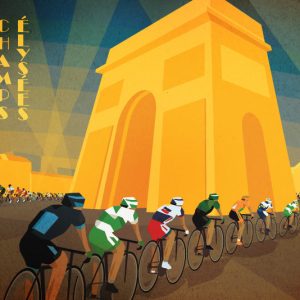 champs elysees cycling print