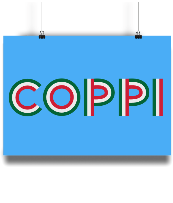 Fausto Coppi poster blue