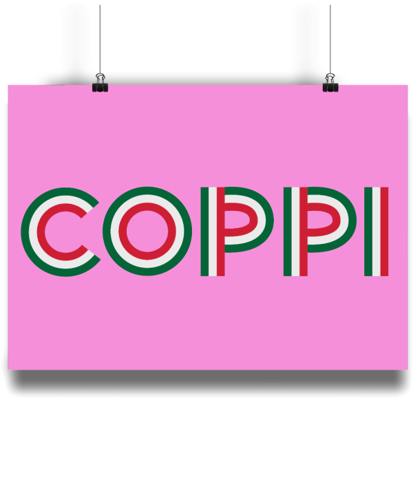 Fausto Coppi poster pink
