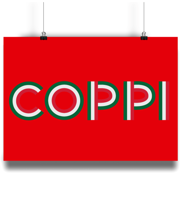 Fausto Coppi poster red