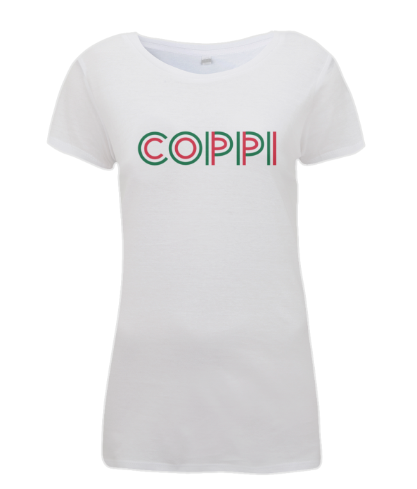 coppi rider name womens t-shirt white