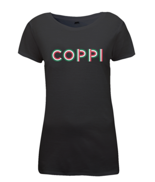 coppi rider name womens t-shirt black