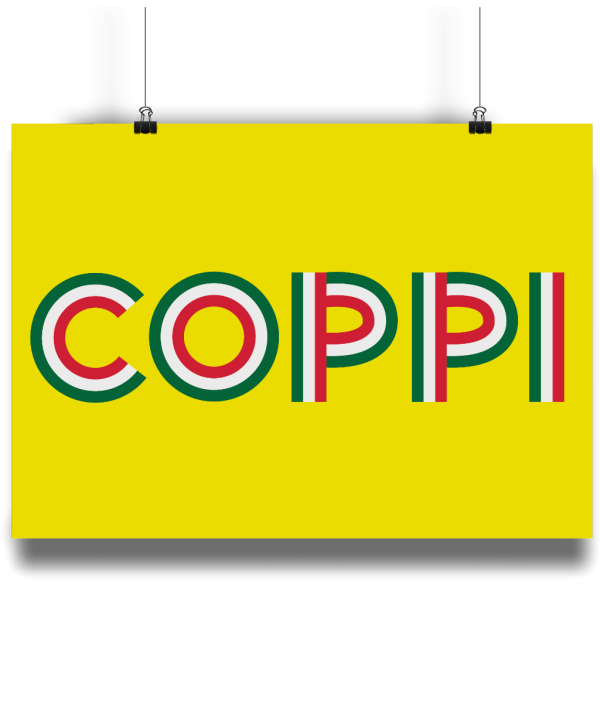 Fausto Coppi poster  yellow