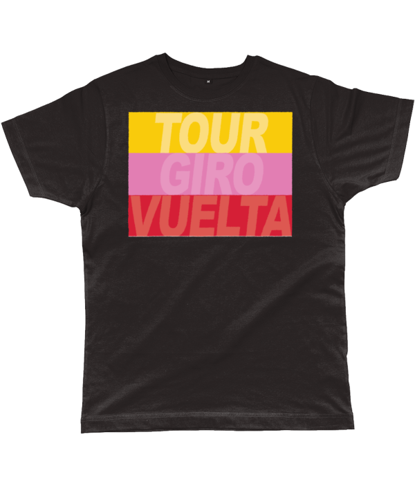 grand tours stripes cycling t-shirt black
