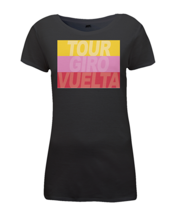 grand tours stripes womens cycling t-shirt black