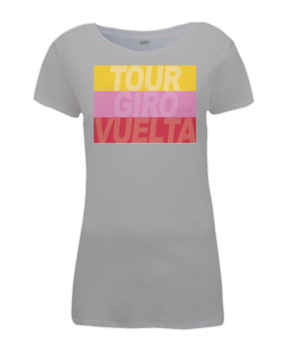grand tours stripes womens cycling t-shirt grey