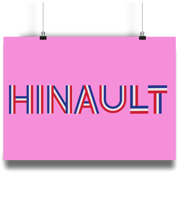 hinault poster pink