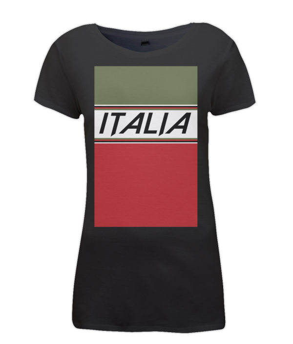 italia womens cycling t-shirt black