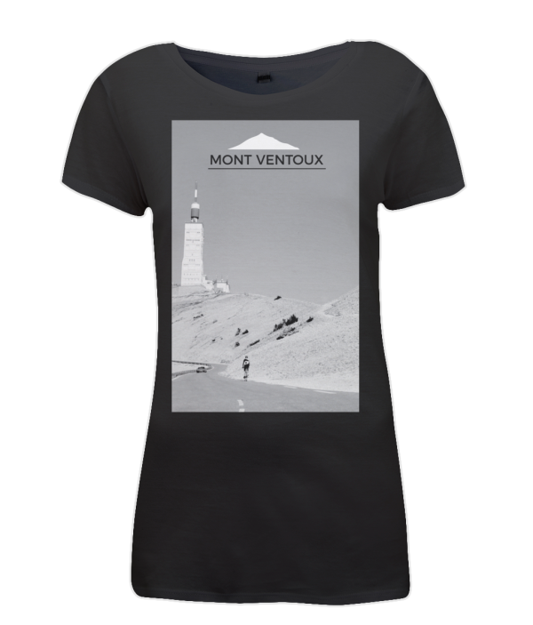 mont ventoux scenery womens cycling t-shirt black