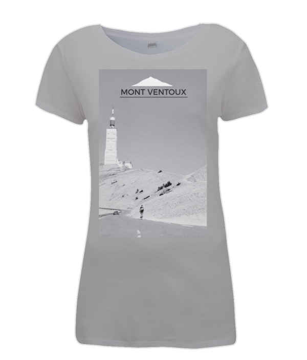mont ventoux scenery womens cycling t-shirt grey